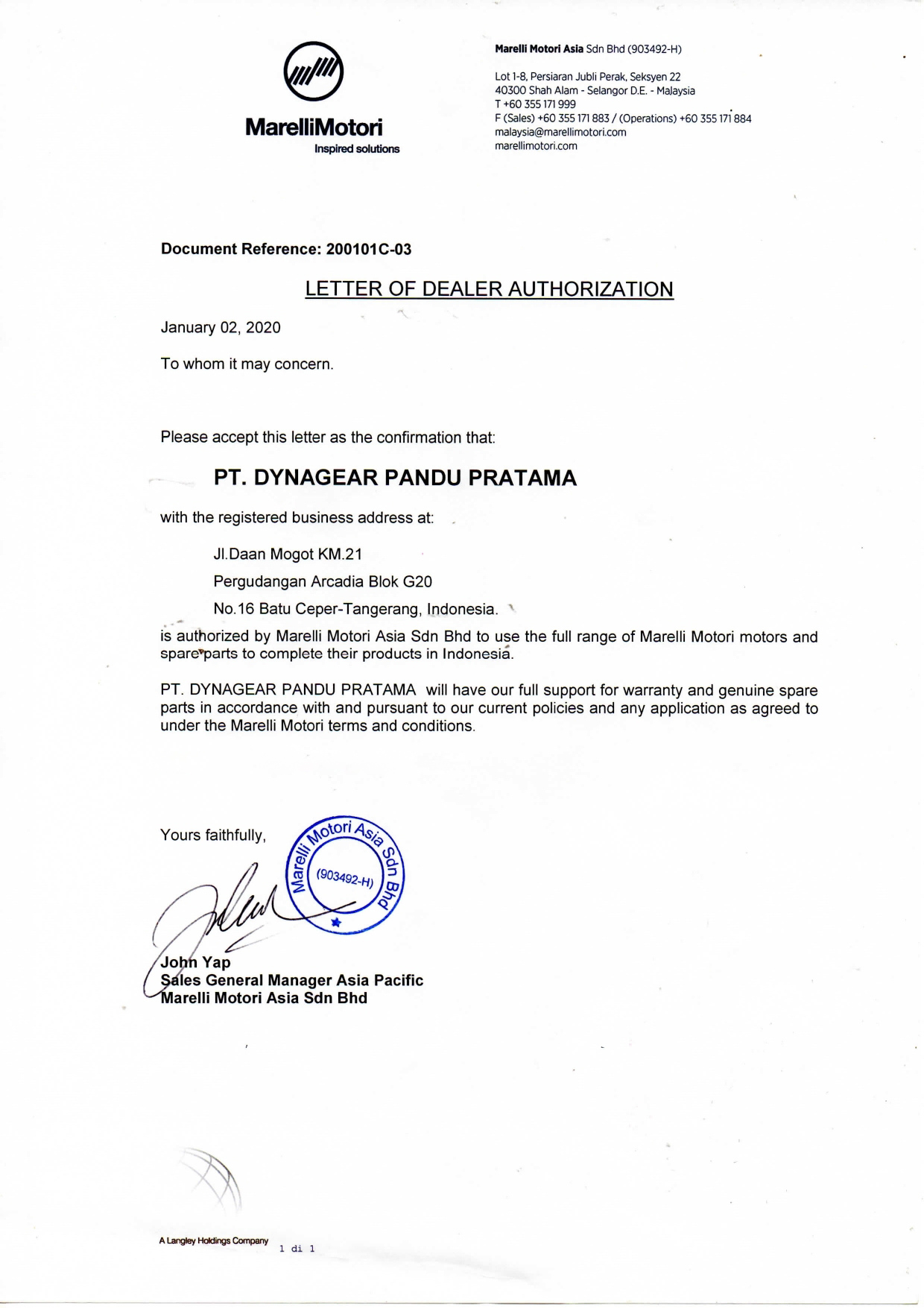 Agreemenet Letter ItalGroup